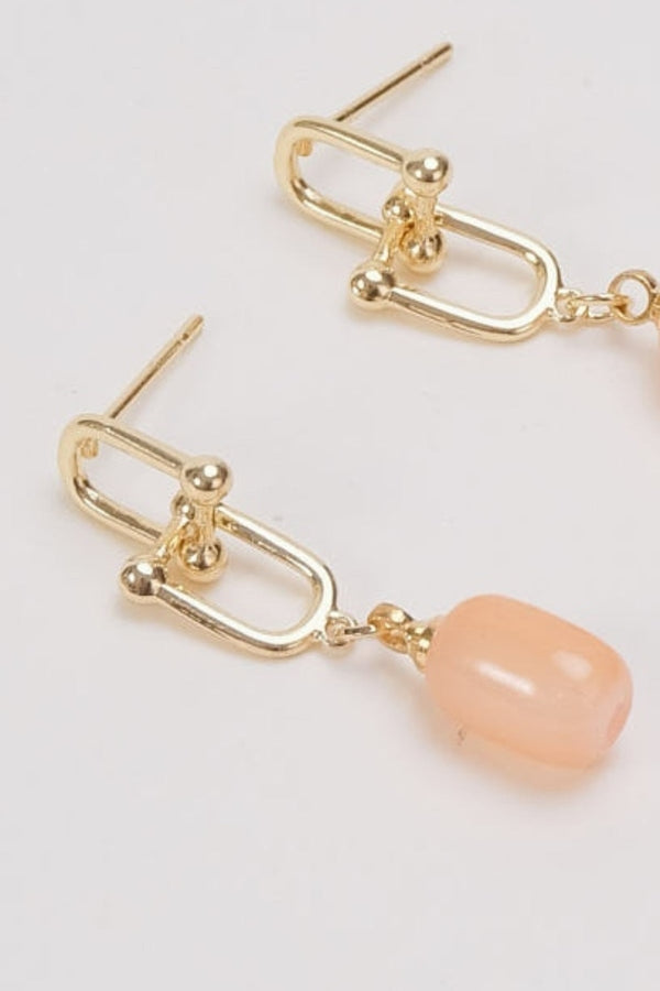 Carraig Donn Orange Stone Gold Drop Earrings