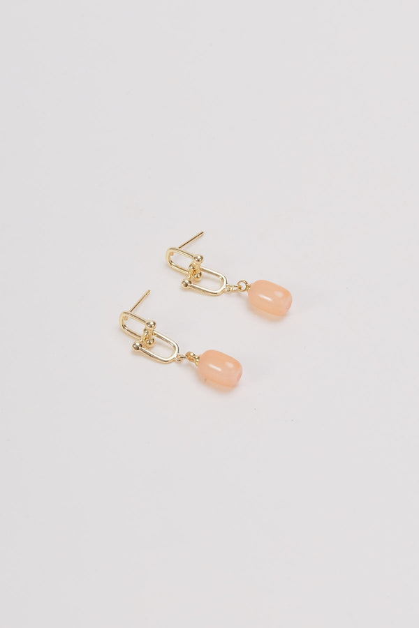 carraig donn Orange Stone Gold Drop Earrings