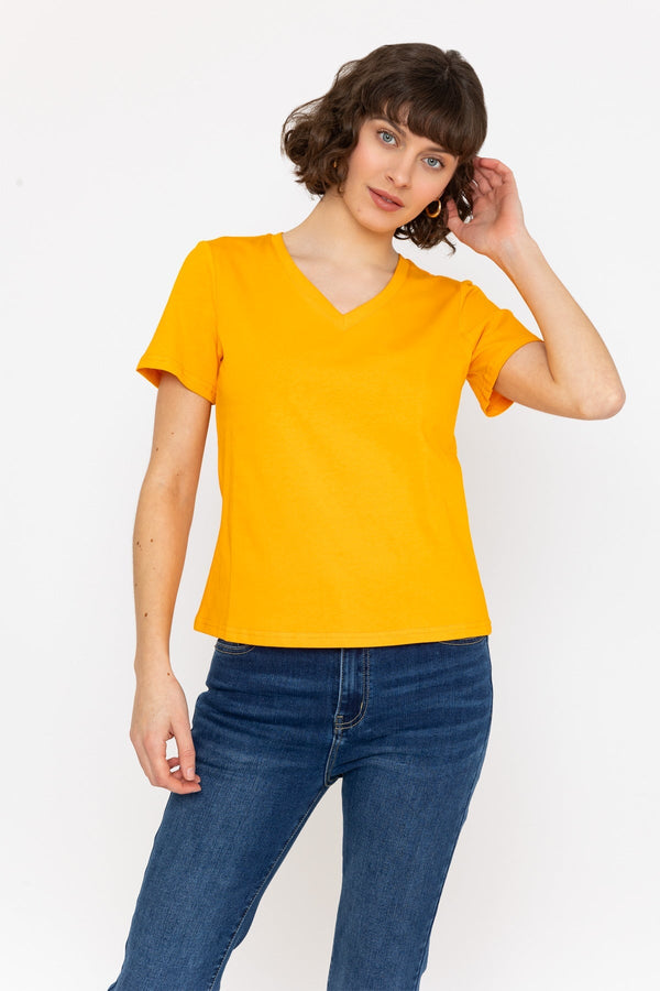 carraig donn Orange Supersoft V-Neck Tee