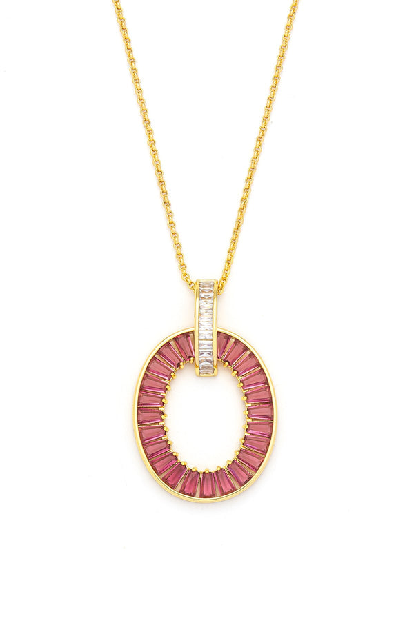 Carraig Donn Oval Red Rose Necklace