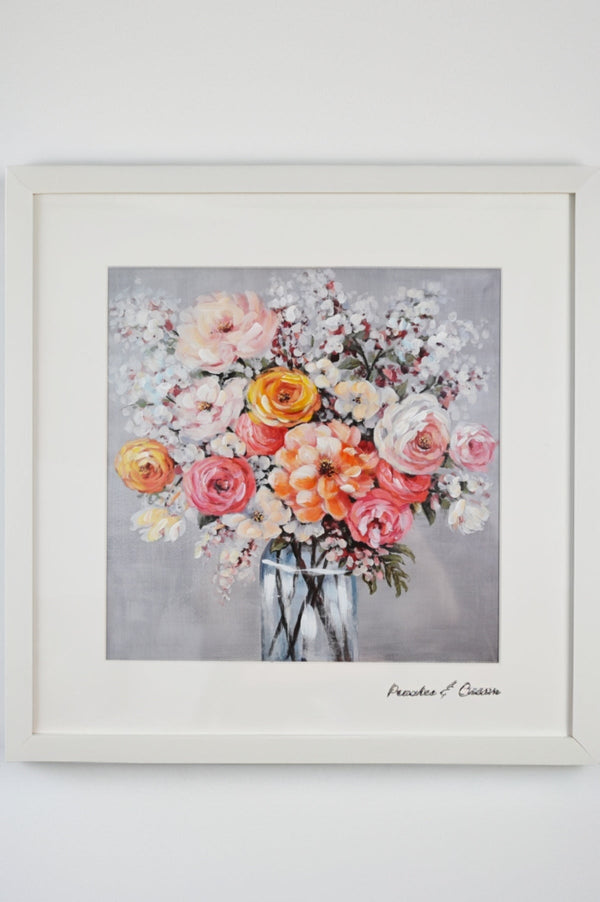 Carraig Donn Peaches & Cream Posy Framed Wall Art