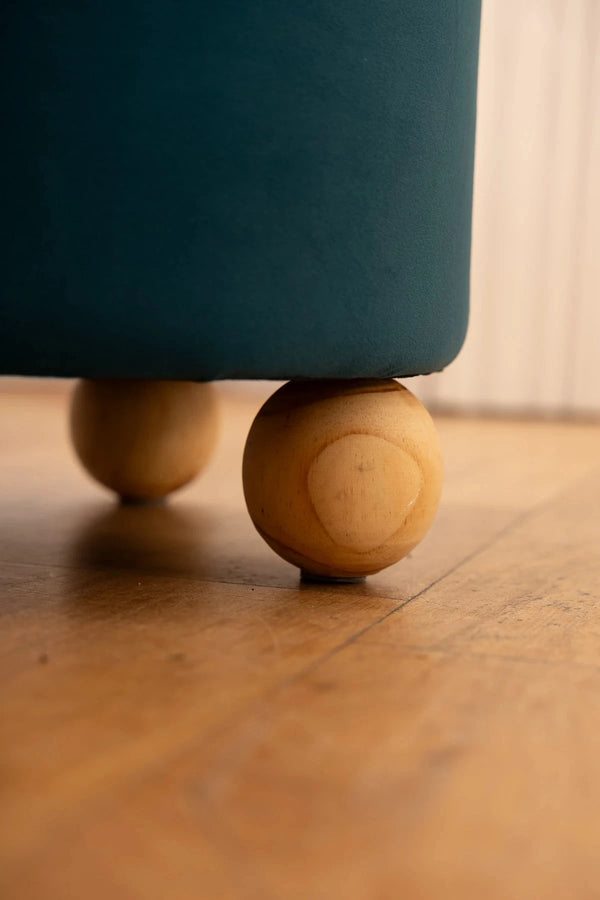 Carraig Donn Petrol Blue Velvet Storage Stool