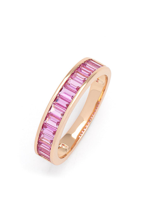 Carraig Donn Pink Baguette Style Ring - Size 8