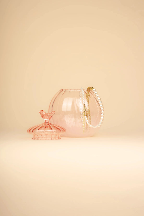 Carraig Donn Pink Bird Jar With Lid