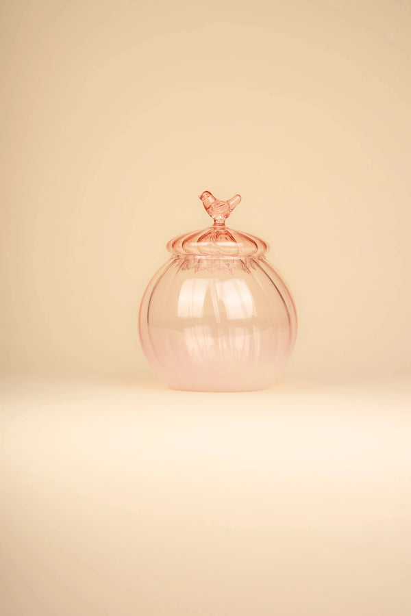 Carraig Donn Pink Bird Jar With Lid