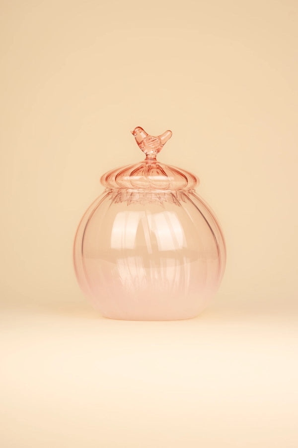 carraig donn Pink Bird Jar With Lid