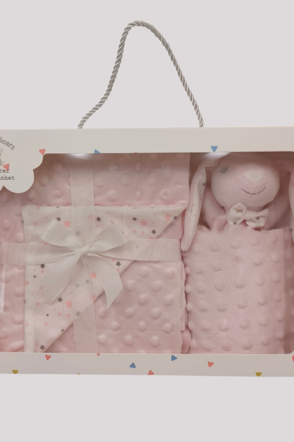 Carraig Donn Pink Bunny Comforter & Blanket Gift Box