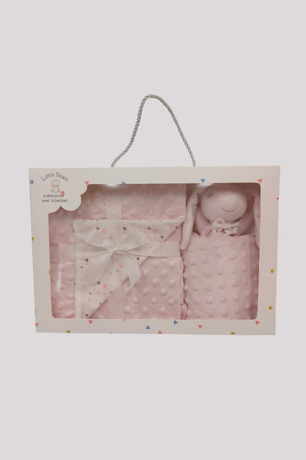 carraig donn Pink Bunny Comforter & Blanket Gift Box