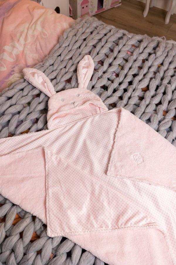 Carraig Donn Pink Bunny Hooded Baby Towel