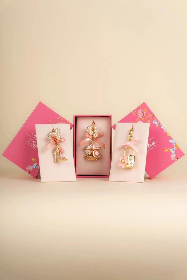 Carraig Donn Pink Carousel Shaped Keyring