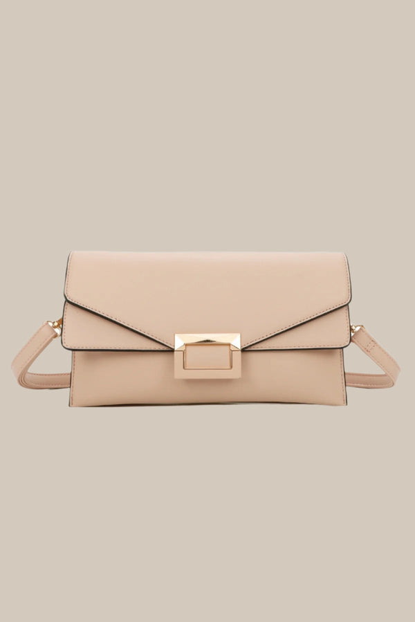 carraig donn Pink Clutch Bag With Buckle Detail