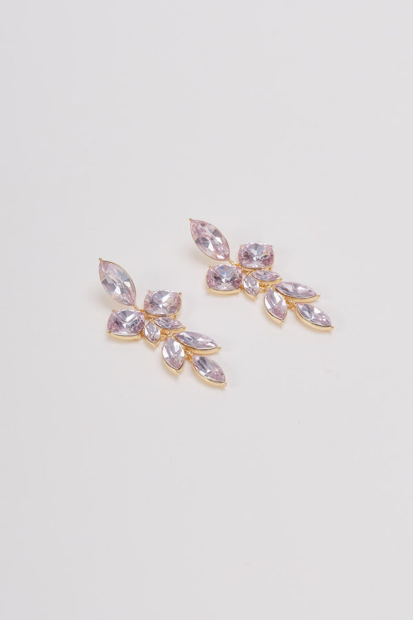 Carraig Donn Pink Diamante Drop Earrings