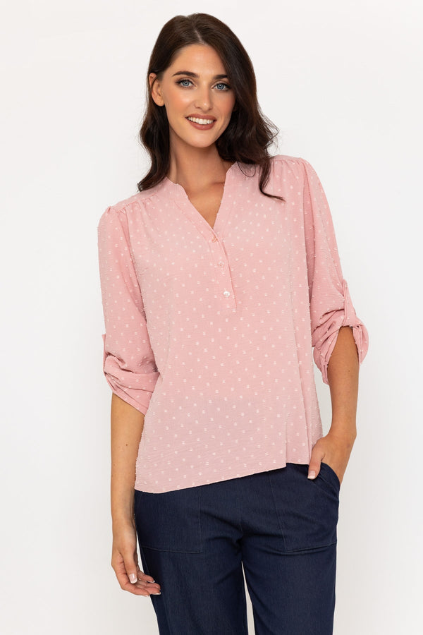 Carraig Donn Pink Dolby 3/4 Sleeve Blouse
