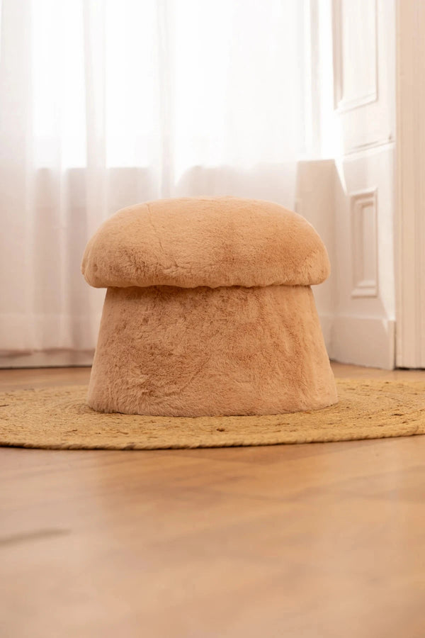 Carraig Donn Pink Faux Fur Mushroom Stool