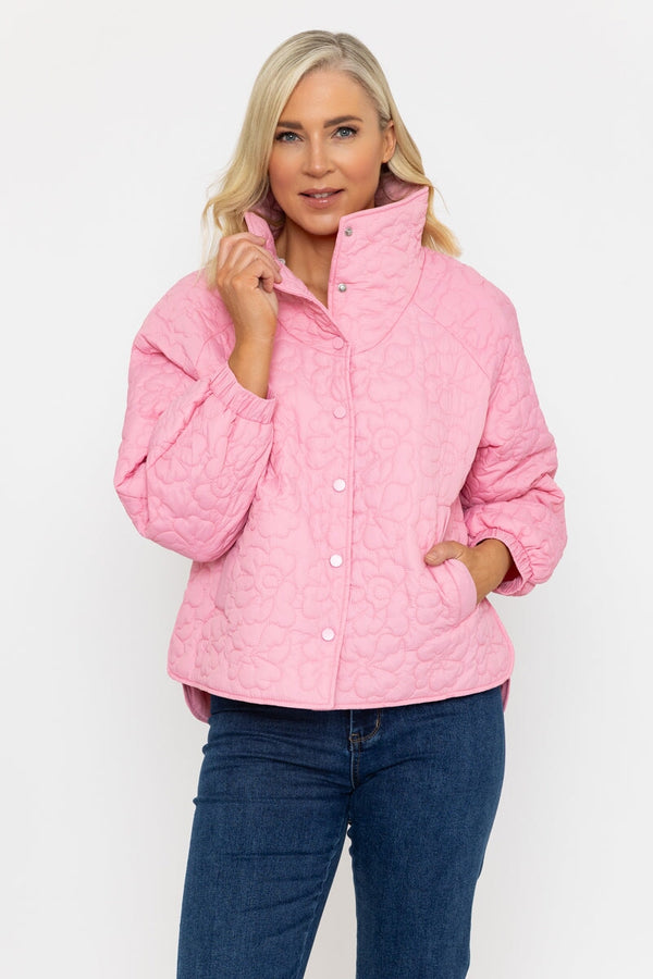 carraig donn Pink Floral Quilt Boxy Jacket