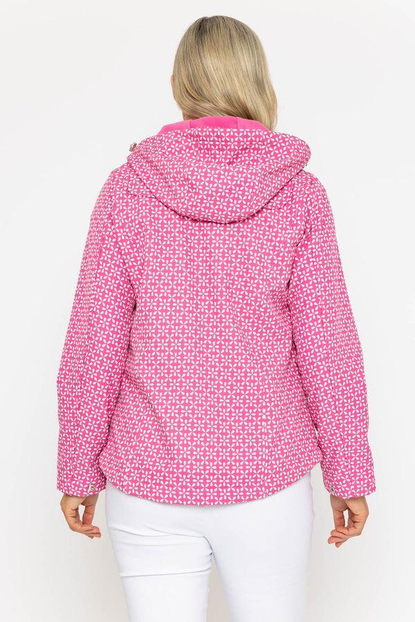 Carraig Donn Pink Geo Print Bonded Short Jacket