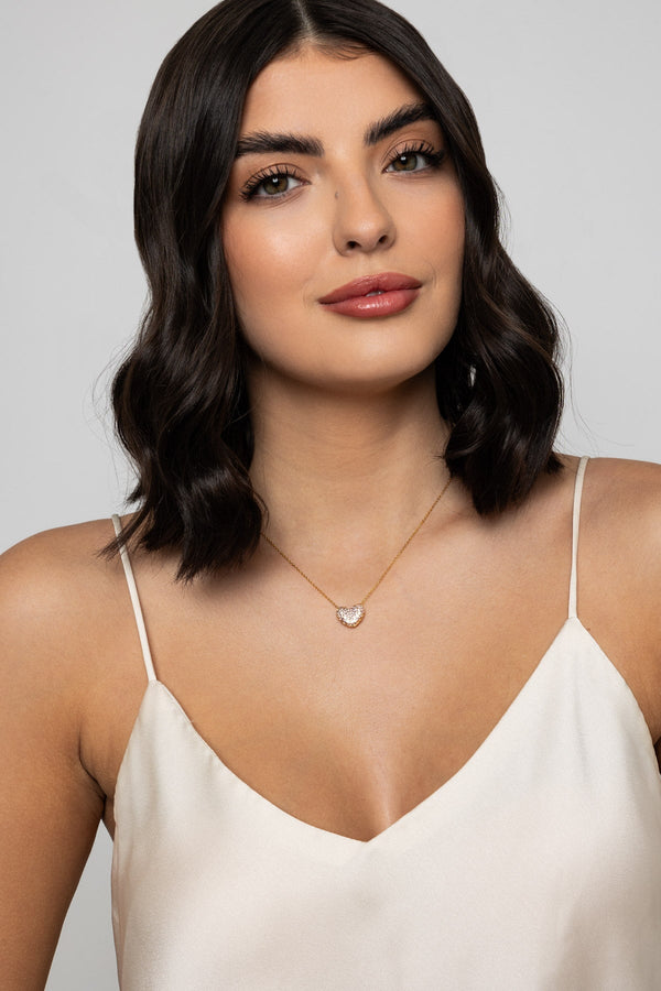 Carraig Donn Pink Heart Gold Necklace