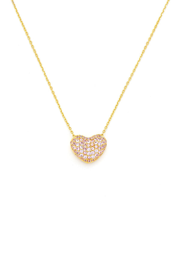 Carraig Donn Pink Heart Gold Necklace