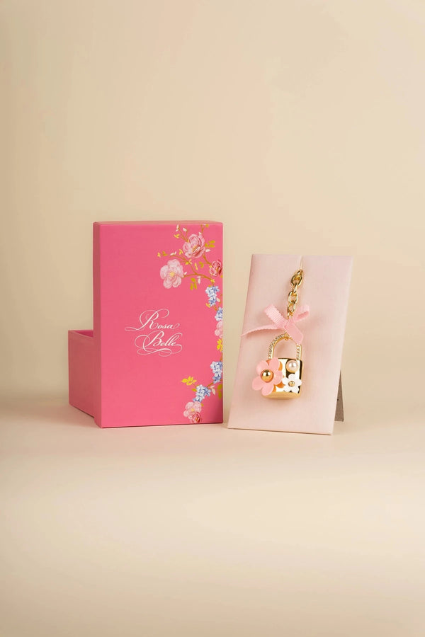 Carraig Donn Pink Lock Shaped Keyring