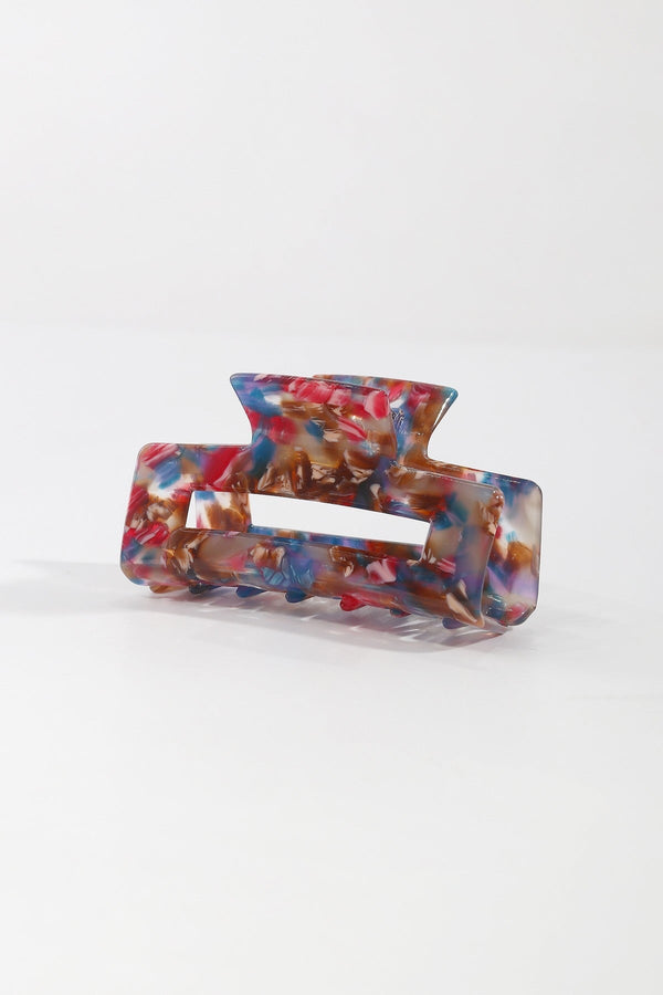 carraig donn Pink Marble Resin Hair Clip