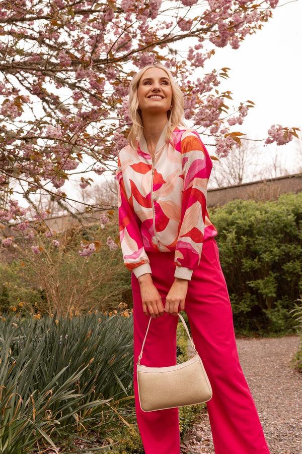Carraig Donn Pink & Orange Printed Bomber Jacket