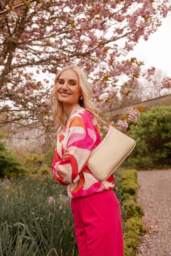 Carraig Donn Pink & Orange Printed Bomber Jacket