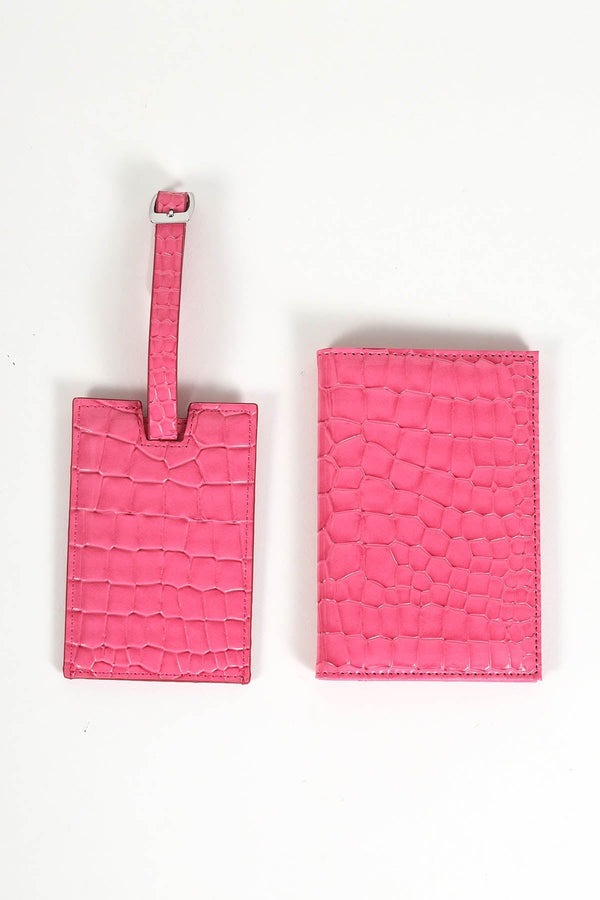 Carraig Donn Pink Passport Holder & Luggage Tag Set