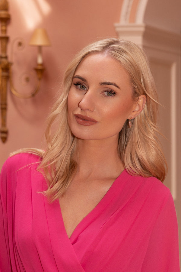 carraig donn Pink Pearl & Diamante Drop Earrings