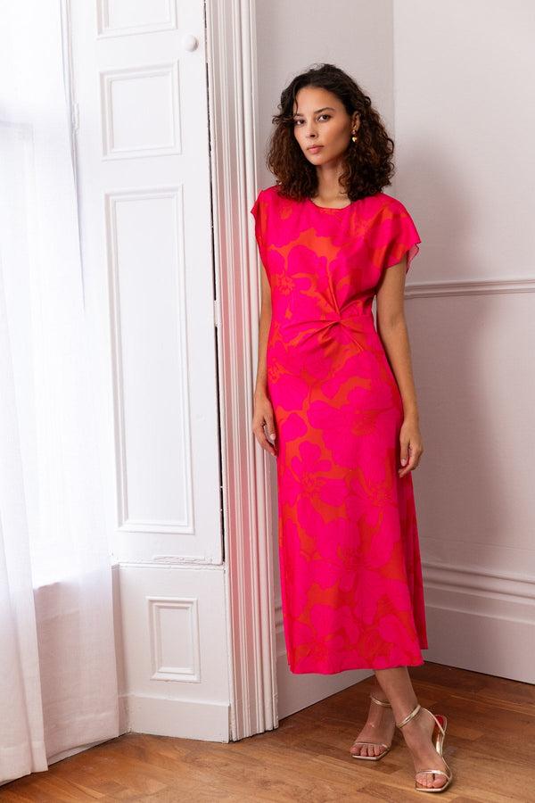 Carraig Donn Pink & Red Grainne Midi Dress