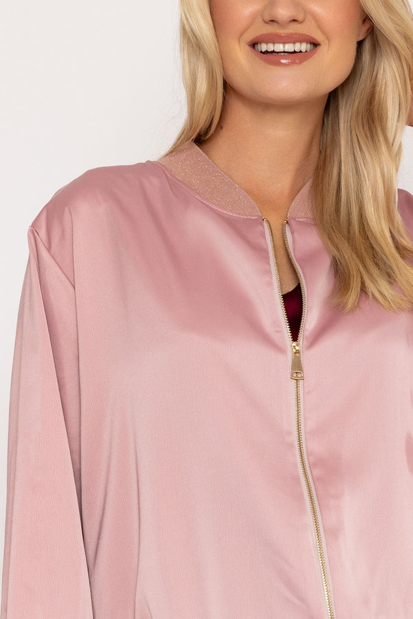 Carraig Donn Pink Sateen Bomber Jacket