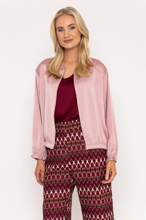 carraig donn Pink Sateen Bomber Jacket