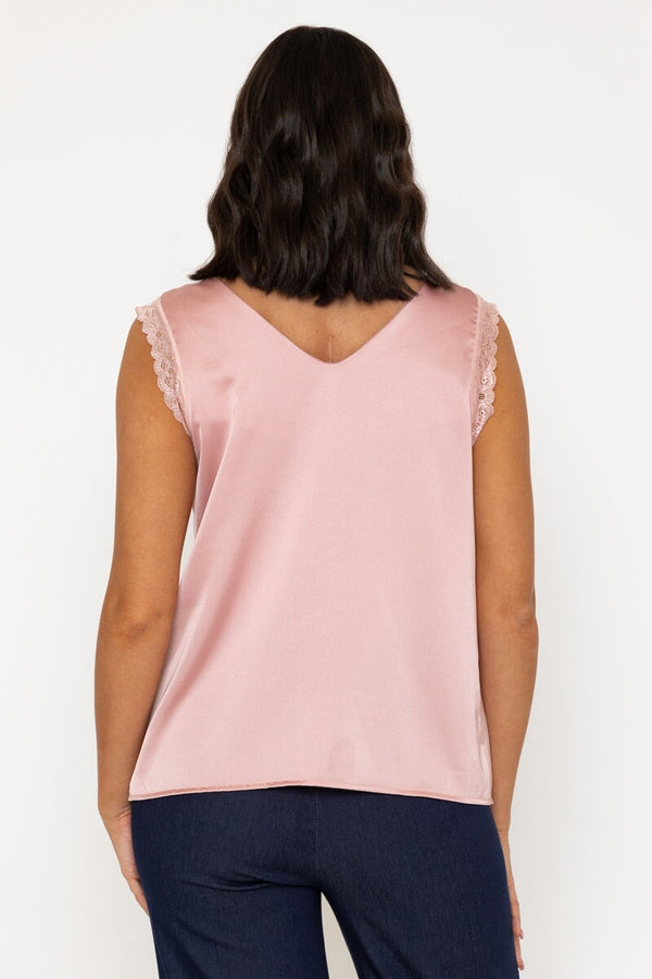 Carraig Donn Pink Sateen Sleeveless Cami Top
