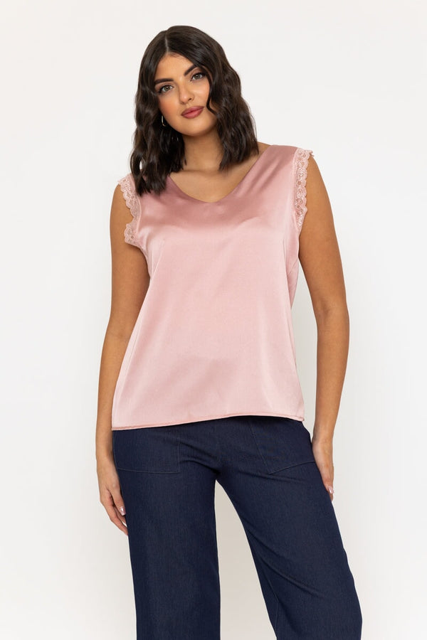 Carraig Donn Pink Sateen Sleeveless Cami Top