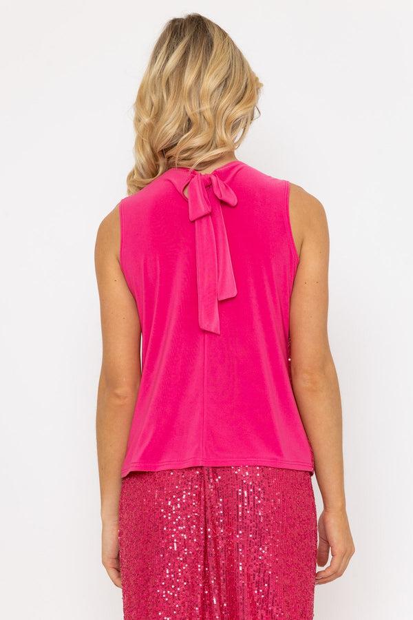 Carraig Donn Pink Sequin Cowl Sleeveless Top