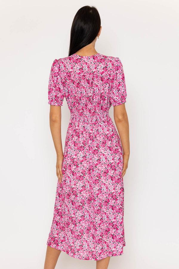Carraig Donn Pink Short Sleeve Siobhan Midi Dress