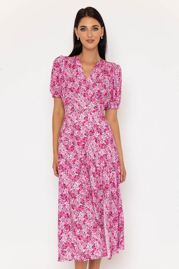 Carraig Donn Pink Short Sleeve Siobhan Midi Dress