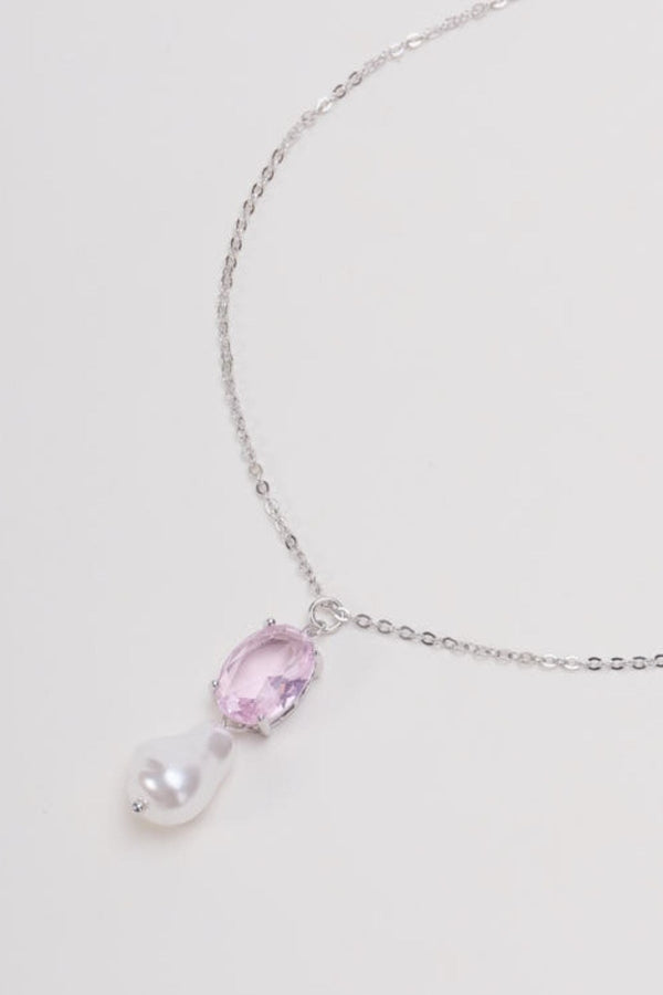 Carraig Donn Pink Stone & Pearl Pendant Necklace