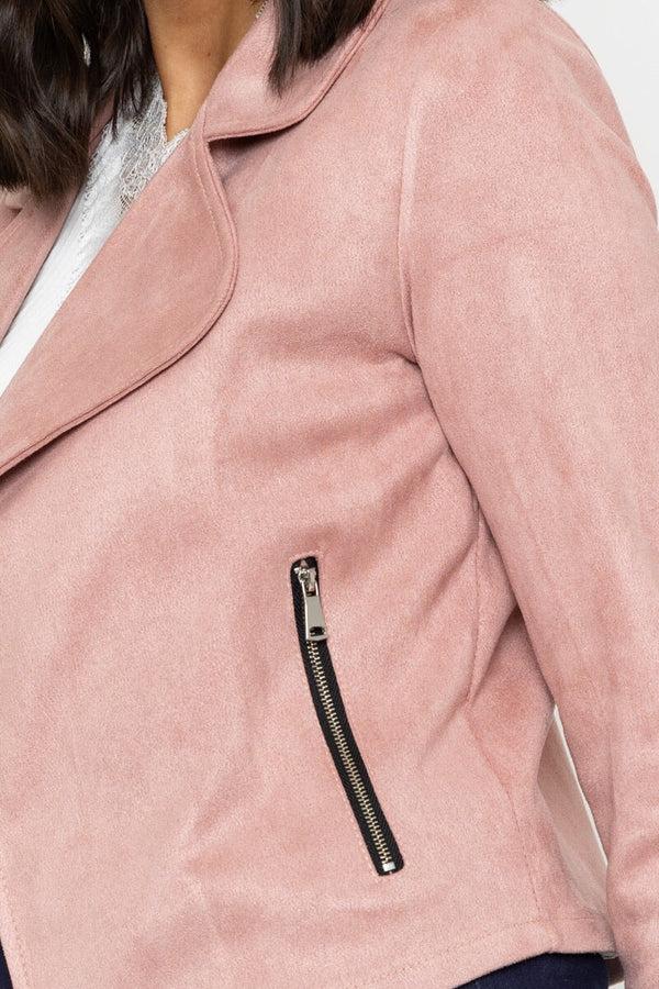 Carraig Donn Pink Suede Cover Up Jacket