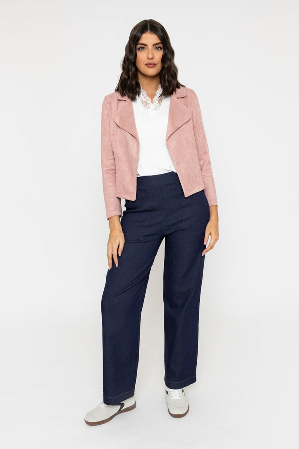 Carraig Donn Pink Suede Cover Up Jacket