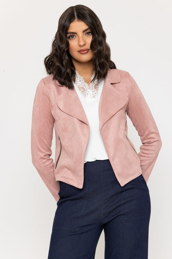 carraig donn Pink Suede Cover Up Jacket