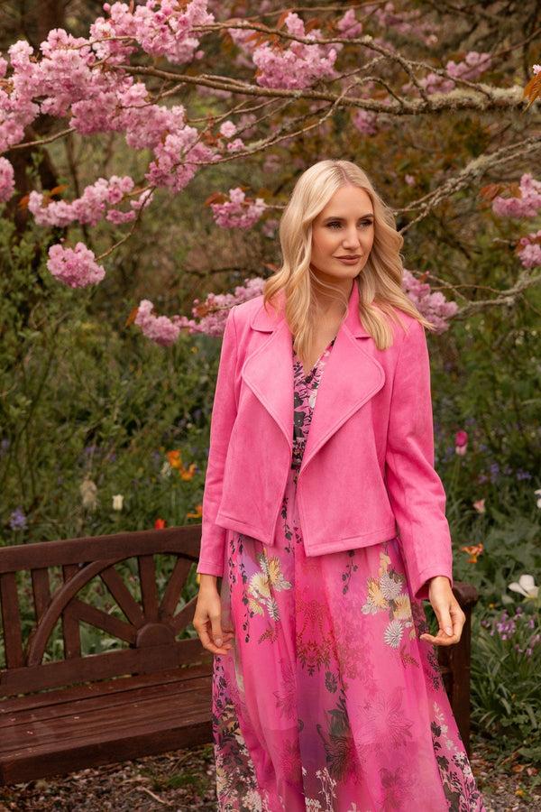 carraig donn Pink Suede Jacket Cover Up