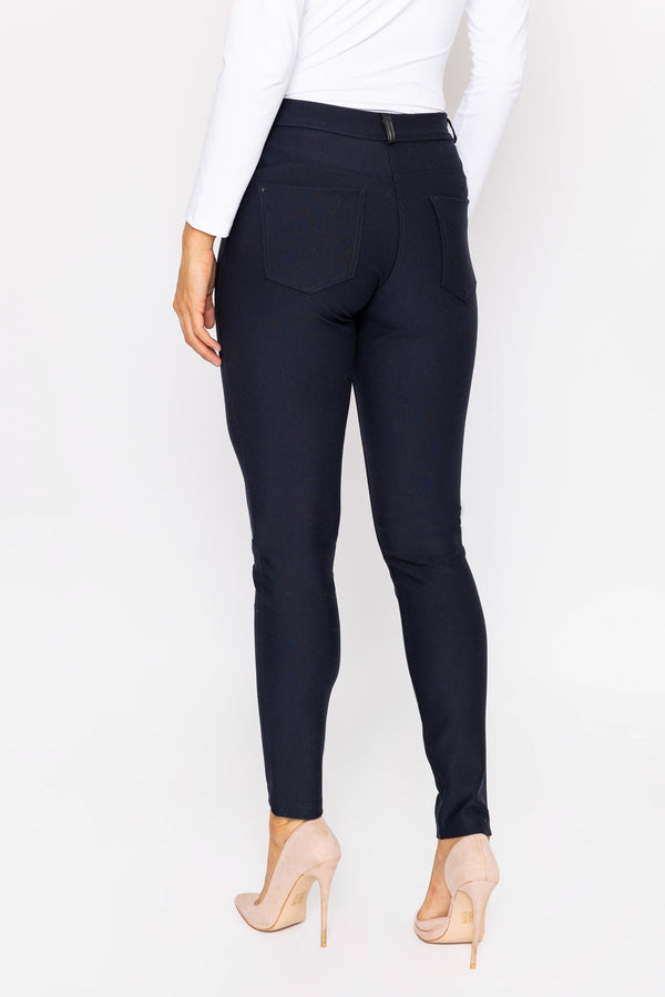 Carraig Donn Pleather Trim Jegging In Navy