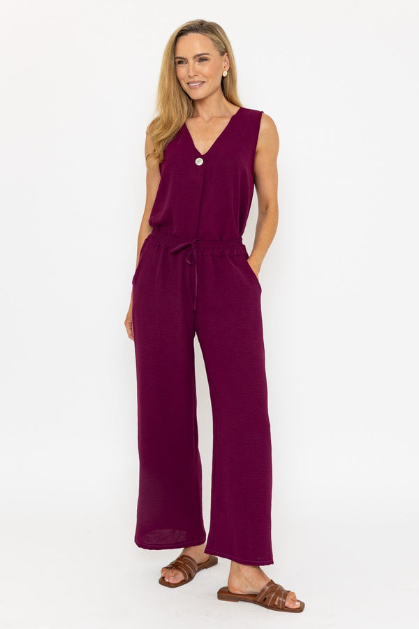 Carraig Donn Plum Purple Lisa Wide Leg Trousers