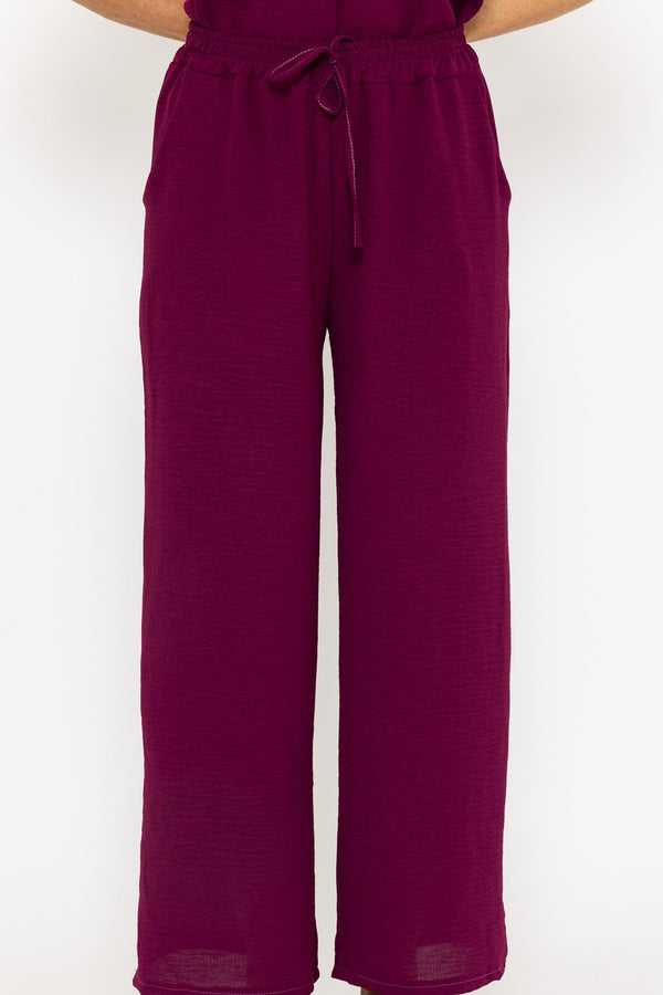 Carraig Donn Plum Purple Lisa Wide Leg Trousers