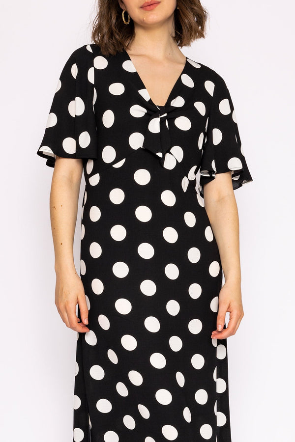 Carraig Donn Polka Dot Dress In Black