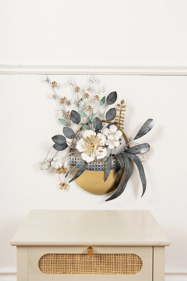 carraig donn Posy Floral Vase Metal Wall Art