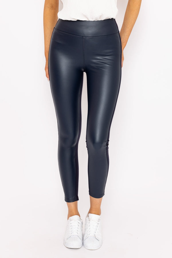 Carraig Donn PU Ponte Leggings In Navy