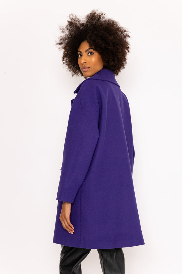 Carraig Donn Purple Relaxed Double Breasted Coat
