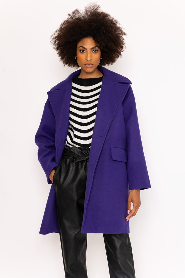 Carraig Donn Purple Relaxed Double Breasted Coat