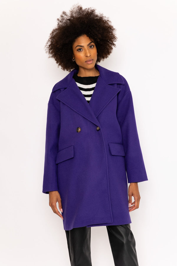 carraig donn Purple Relaxed Double Breasted Coat